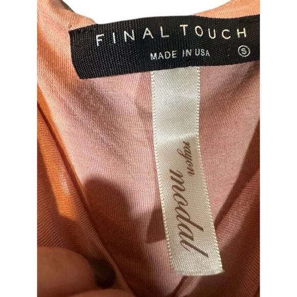 Final Touch Blush Pink Sleeveless Side Knot Tie Cropped Top Women Sz S - Picture 5 of 7